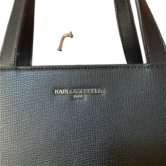 Karl Lagerfeld NWT Black Crossbody Bag or Satchel with Character Design 12.5x8.5 - Picture 2 of 9